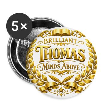 Brilliant Thomas Minds Above Emblem - Buttons large 2.2'' (5-pack) - white