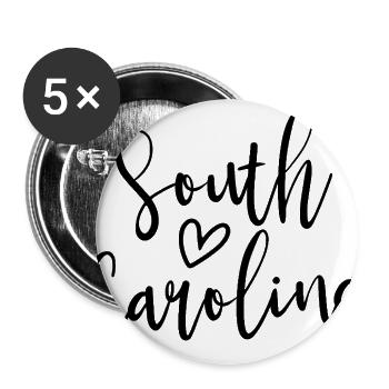 South Carolina Heart Women's Love South Carolina - Buttons large 2.2'' (5-pack) - white