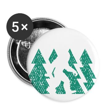 Bigfoot in Pines Tee - Buttons large 2.2'' (5-pack) - white