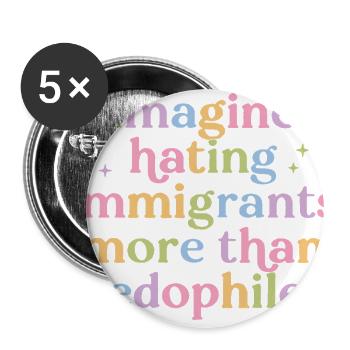 Rainbow Inclusion Typography - Buttons large 2.2'' (5-pack) - white