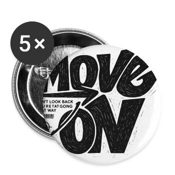 Move On Grunge Typography - Buttons large 2.2'' (5-pack) - white