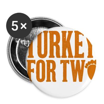 Expecting Mother Loves Turkey For Two Pregnancy - Buttons large 2.2'' (5-pack) - white