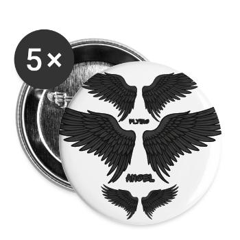 Flying Angel-BLACK - Buttons large 2.2'' (5-pack) - white