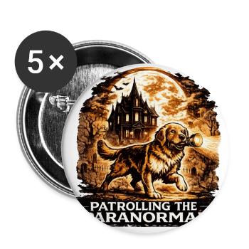 Patrolling The Paranormal Golden Retriever Shirt - Buttons large 2.2'' (5-pack) - white