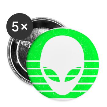 Alien Head Face Extraterrestrial Retro Vintage - Buttons large 2.2'' (5-pack) - white