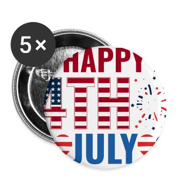 Star-Spangled 4th of July Graphic - Buttons large 2.2'' (5-pack) - white