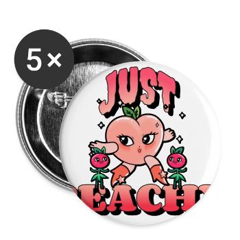 Whimsical Just Peachy Character with Bold Text - Buttons large 2.2'' (5-pack) - white