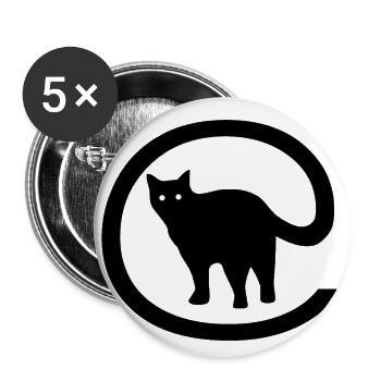 Funny cat tail internet - Buttons large 2.2'' (5-pack) - white