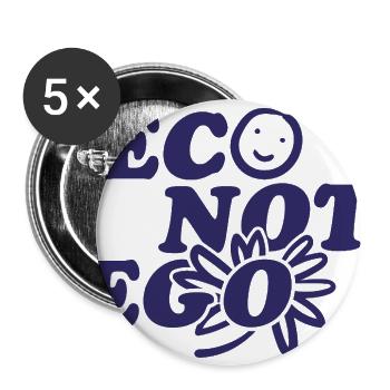 Eco Not Ego Design - Buttons large 2.2'' (5-pack) - white
