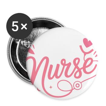 Rehab Nurse Heart Stethoscope - Buttons large 2.2'' (5-pack) - white