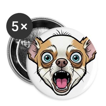 Chihuahua Head Pop Art Mascot - Buttons large 2.2'' (5-pack) - white