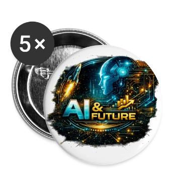 AI & Future Nexus - Buttons large 2.2'' (5-pack) - white