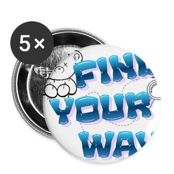 Find Your Way Neon Gradient - Buttons large 2.2'' (5-pack) - white