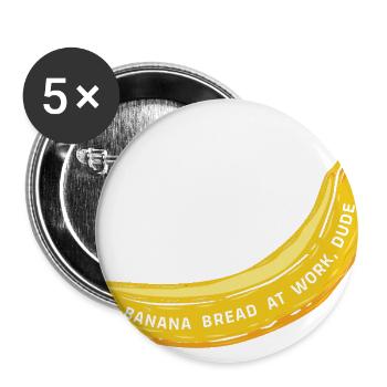 Breakfast Baked Banana Bread - Buttons large 2.2'' (5-pack) - white