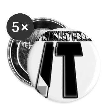 Not Really Feeling It Glitch Art - Buttons large 2.2'' (5-pack) - white
