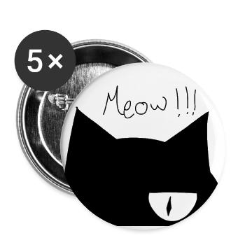 Cute cat face - Buttons large 2.2'' (5-pack) - white