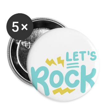 Electric guitar Guitarist - Buttons large 2.2'' (5-pack) - white