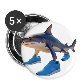 Shark in Bright Sneakers - Buttons large 2.2'' (5-pack) - white