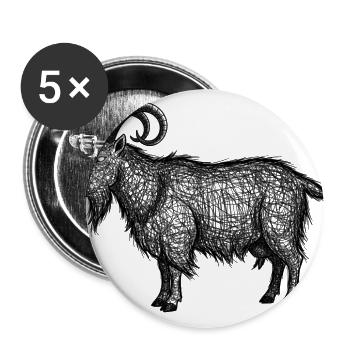 Midnight Nebula Goat - Buttons large 2.2'' (5-pack) - white