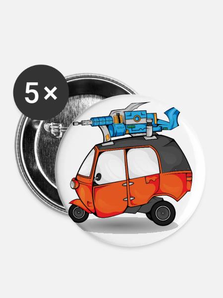 combat rickshaw - Buttons large 2.2'' (5-pack) - white