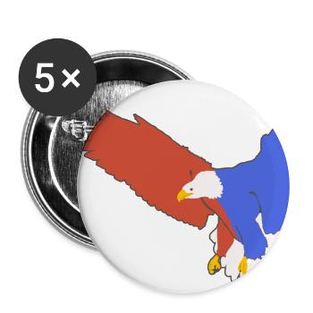 Red White and Blue Bald Eagle - Buttons large 2.2'' (5-pack) - white