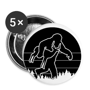 Bigfoot Carrying Antelope Funny - Buttons large 2.2'' (5-pack) - white