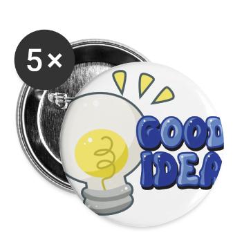 Cute Good Idea Light Bulb Typography Art - Buttons large 2.2'' (5-pack) - white