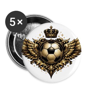 Royal Flight Soccer Crest - Buttons large 2.2'' (5-pack) - white