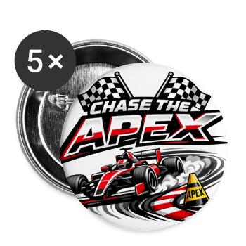 Chase the Apex Racing Graphic - Buttons large 2.2'' (5-pack) - white
