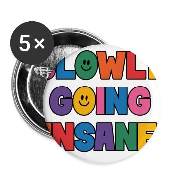 Slowly Going Insane Clowncore Aesthetic Kidcore - Buttons large 2.2'' (5-pack) - white