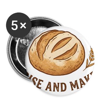 Rise and Make Loaf - Buttons large 2.2'' (5-pack) - white