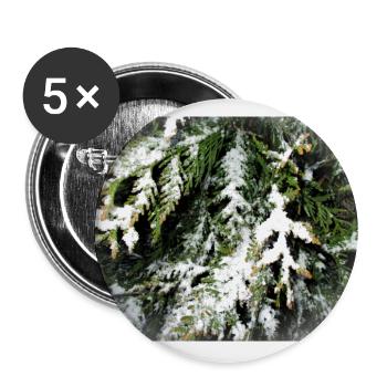 Snowy Pine Branches - Buttons large 2.2'' (5-pack) - white