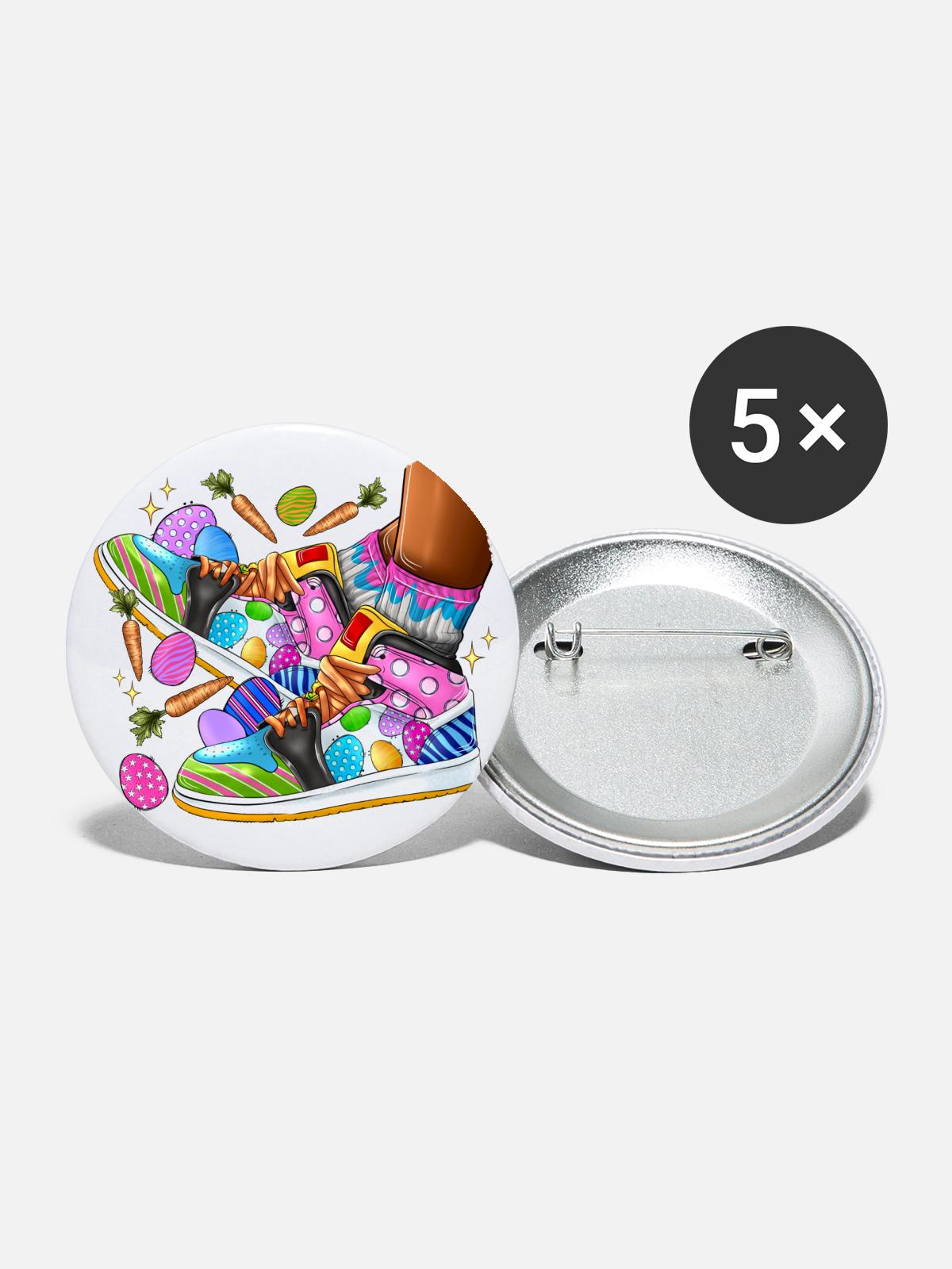 Easter Sneakers - Buttons large 2.2'' (5-pack) - white