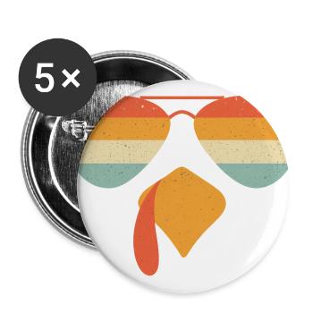 Thanksgiving Retro Turkey Sunglasses - Buttons large 2.2'' (5-pack) - white