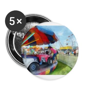 Car Ride at the Fair - Buttons large 2.2'' (5-pack) - white