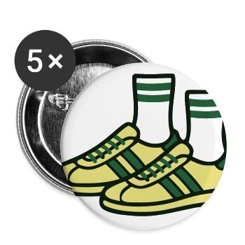 Retro Tennis Shoes Socks 70s Vibe - Buttons large 2.2'' (5-pack) - white