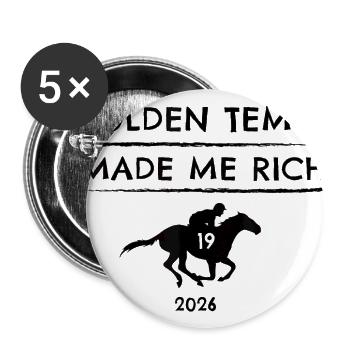 Golden Tempo Rich Racing - Buttons large 2.2'' (5-pack) - white