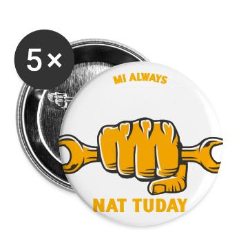 Rugged Fist and Wrench - Buttons large 2.2'' (5-pack) - white