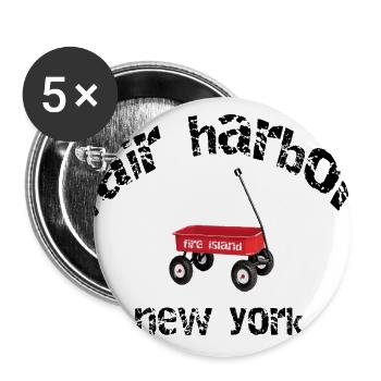 Fair Harbor Fire Island Red Wagon New York beach  - Buttons large 2.2'' (5-pack) - white