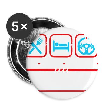 Eat sleep sim race repeat for sim racing fans - Buttons large 2.2'' (5-pack) - white