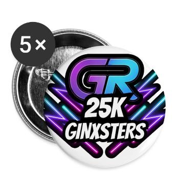 Neon GR 25K Ginxters - Buttons large 2.2'' (5-pack) - white