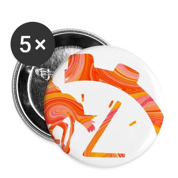 Horse and Watch ZigZag Marble Burst - Buttons large 2.2'' (5-pack) - white