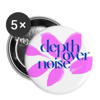 Depth Over Noise Floral - Buttons large 2.2'' (5-pack) - white