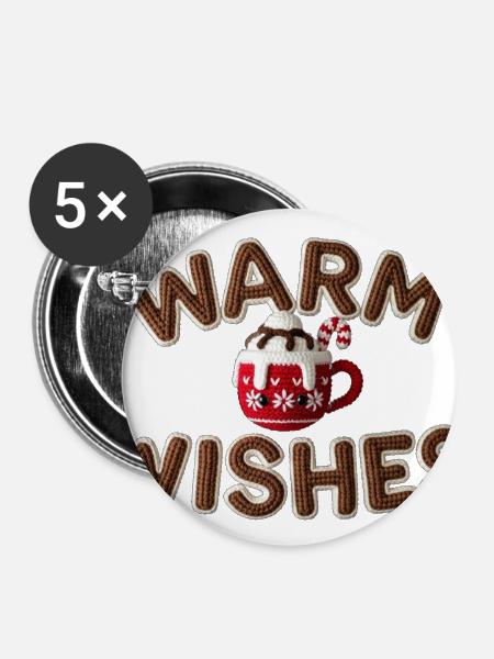 Warm Wishes Knit Mug - Buttons large 2.2'' (5-pack) - white