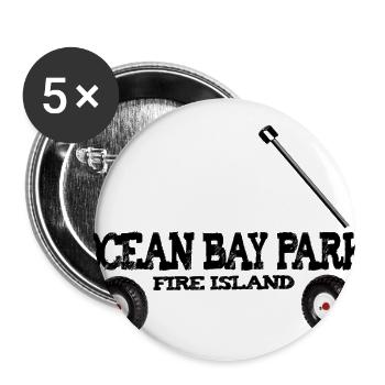 Ocean Bay Park Fire Island red wagon summer vaca - Buttons large 2.2'' (5-pack) - white