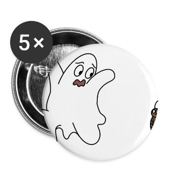 Ghost & Mummy Duo - Buttons large 2.2'' (5-pack) - white