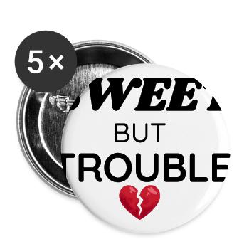 Broken Heart Silhouette - Buttons large 2.2'' (5-pack) - white