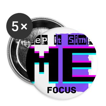 Focus & Keep It Simple Glitch Art - Buttons large 2.2'' (5-pack) - white