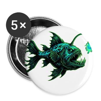 Ocean Depths Art - Buttons large 2.2'' (5-pack) - white