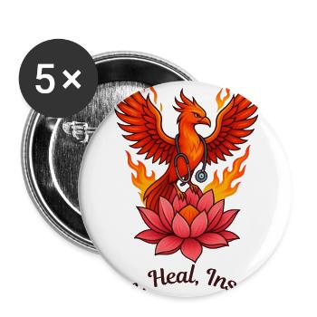 Phoenix Doctor Healing Lotus – Rise, Heal, Inspire - Buttons large 2.2'' (5-pack) - white